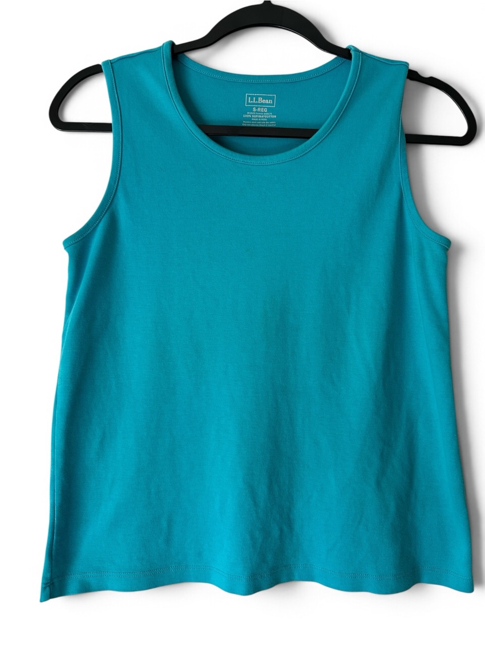 L.L. Bean Women's Bright Teal Sleeveless Cotton Tank